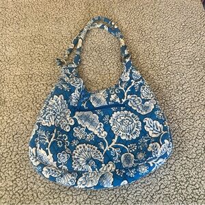 Vera Bradley Quilted Shoulder Bag Tote Blue Lagoon Florals Retired